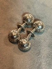 HERMES Cufflinks Silver H Logo