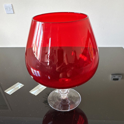 Large red clear glass - red,