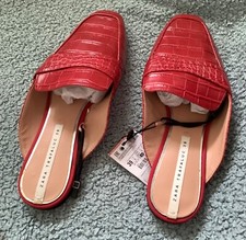 Zara Faux Leather Red Loafer