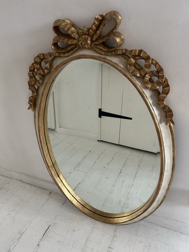 Victorian oval wooden mirror - oval,