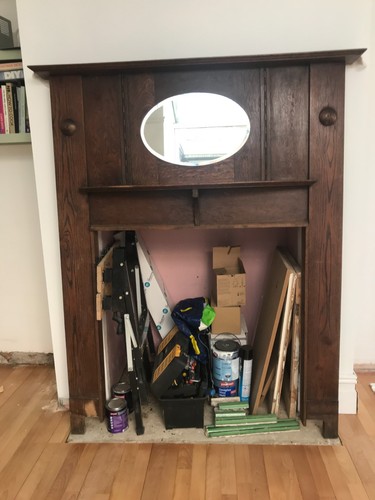 Edwardian oak fireplace - edwardian,