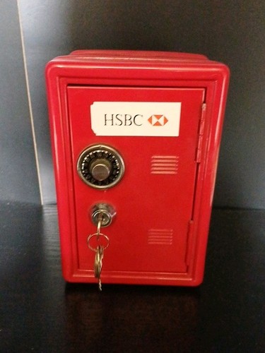 Vintage money box hsbc red - hsbc,