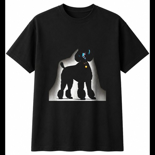 Standard poodle portrait - standard, dark