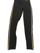 Zara Leggingsuk size Medium black with side gold strip W28 inside leg26