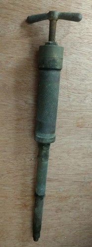 Vintage brass grease gun - grease,