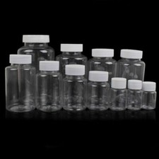 Plastic PET Clear Empty Seal Bottle Solid Powder Medicine Pill Reagent Container