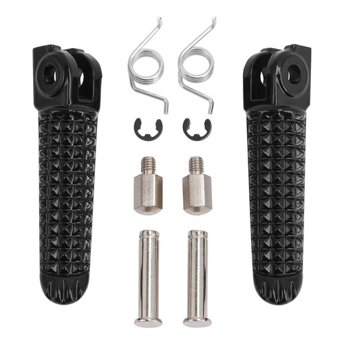 Black front footrest foot pegs - black,