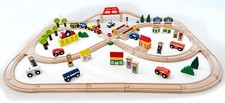 Gamez Galore - Wooden Train Set - 101 Pieces - Compatible with Brio & Bigjigs