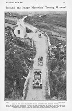 IRELAND MOTOR TRIALS Cars Entering the Kenmare Tunnel - Antique Print 1908