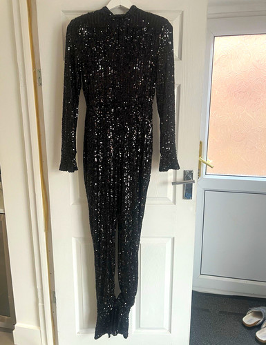 Prettylittlething black sequin - black,