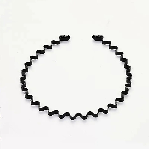 Black metal wave headband - black,