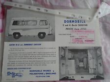 Austin 10-12 cwt van Dormobile 2 & 4 Berth Caravan brochure Feb 1962 UK market