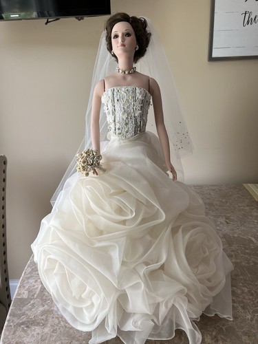 Large porcelain bride doll - bride,