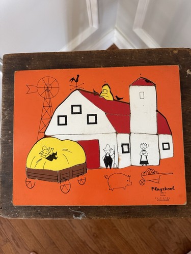 Vintage playskool wooden farm - wooden,