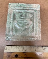 green glazed medieval tile