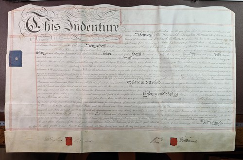 1822 vellum lease document - 1822,