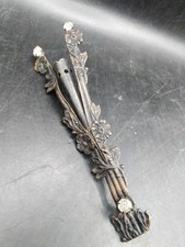 Vintage Ornate Lapel Tussie Mussie Nosegay Lapel flower Posey Vase Brooch 