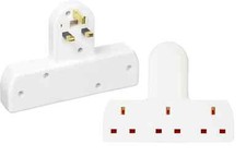 3 WAY GANG PLUG IN UK 13 AMP MAINS SOCKET ADAPTOR CONVERTER WHITE