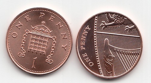 One pence coins 1982 - uk, 1p