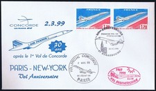 2.3.99 AF CONCORDE SPECIAL 30th ANNIVERSARY 1st FLT COVER_PARIS - NEW YORK_RARE
