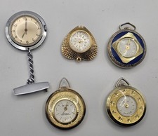 ​Vintage Lot of 5 Nurses Fob & Pendant Watches Timex De Luxe Orion Not Tested 