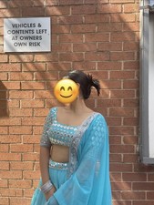 Sky Blue Lehenga With Foil