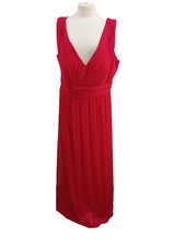 ALFRED SUNG PARTY DRESS/bridesmaids floaty gathered detail sleeveless red size20