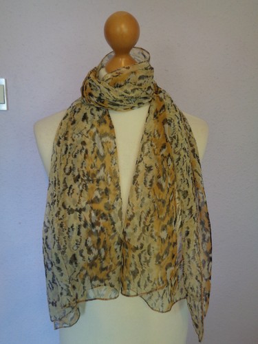 Scarf long yellow black - &,