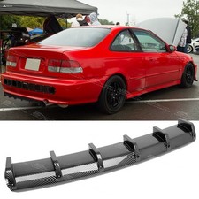 For Honda Civic FN FN2 Carbon Fiber Rear Bumper Diffuser Spoiler Splitter Fins