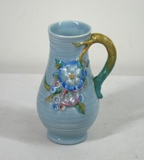 Clarice Cliff My Garden Newport Pottery Art Deco Blue Jug Pitcher #914