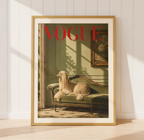Afghan hound dog print - hound,