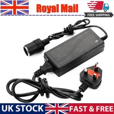 240V Mains Plug to 12V Socket Adapter Converter Car Cigarette Lighter AC/DC UK