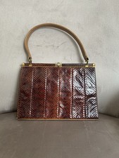 Vintage brown leather handbag - brown,