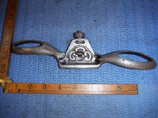 RARE ANTIQUE PRESTON ADJUSTABLE SPOKESHAVE OFFSET HANDLES FLAT MOUTH JOINER TOOL