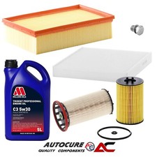 FOR AUDI A3 1.6 TDI SE MK3 DIESEL OIL AIR CABIN FUEL FILTER SERVICE KIT & 5L