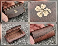 Antique rosewood snuff box - rosewood,