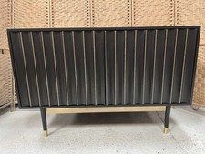 Swoon Foxe Sideboard, 2 Door Black Mango Wood & Brass RRP899