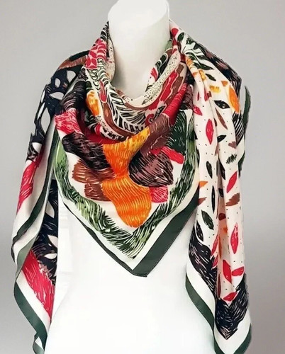 Silk rayon blend green black - silk,