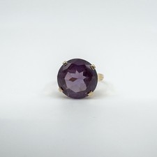 Vintage 14ct Gold 8.50ct Colour Change Purple Sapphire Size J - K