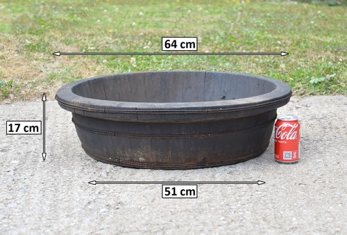 Vintage wooden bowl planter - bowl,