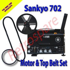 SANKYO SOUND 702 SUPER 8mm Cine Projector Drive Belt Set of 2 - Motor & Top Belt