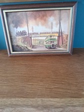 Framed Postcard  Ashover Light Railway Crossing Pirelli Bridge Derby Road