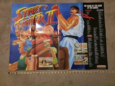 Street Fighter 2 Super Nintendo Promo Poster 1992 Large Vintage Retro Memrobilia