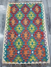 Classic Handmade Afghan/Turkish Kilim Rug, Aztec Wool Area Rug size 149x98 CM
