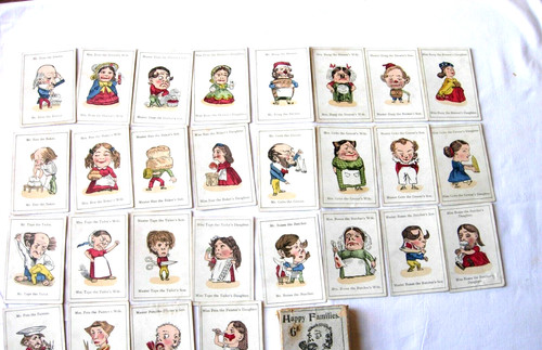 Antique playing cards happy - playing,