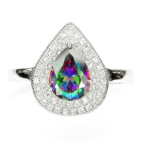 Silver ring mystic topaz - silver,