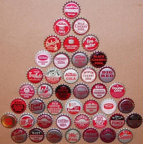 Vintage soda pop - bottle, caps