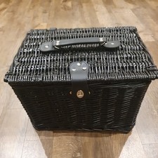 Black empty wicker picnic gift - wicker,