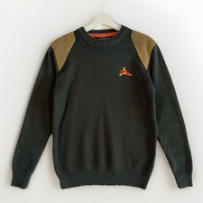 Rydale Jumper Mens Large Green 100% Wool Knit Elbow Patches Shooting Sweater