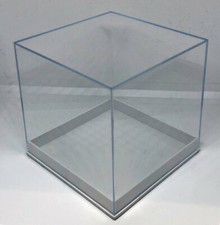 CLEAR DISPLAY CUBE BOX 80mm 3in Acrylic BOX Perspex PLASTIC RETAIL SHOW CASE